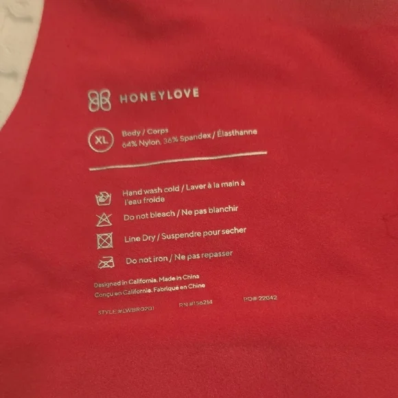 Honeylove Vibrant Red Wireless Silhouette Bra - Picture 4 of 5